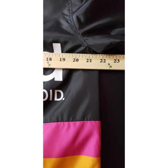 Polaroid Jacket Mens Large Black Rainbow Windbreaker Pullover Hooded 320 OneStep - Picture 11 of 12